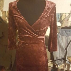 Crushed velvet pink dress small